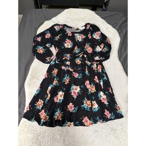 New Torrid A Line Floral Multicolor Womens Dress Challis Plus 1X NWT 14-16